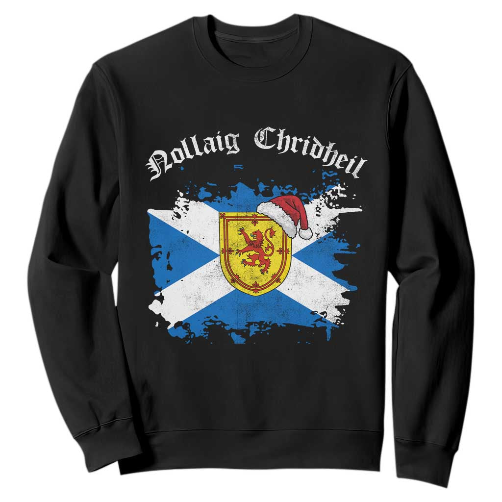 Scottish Christmas Sweatshirt Nollaig Chridheil Gaelic Xmas Scotland Lion Rampant TS11 Black Print Your Wear