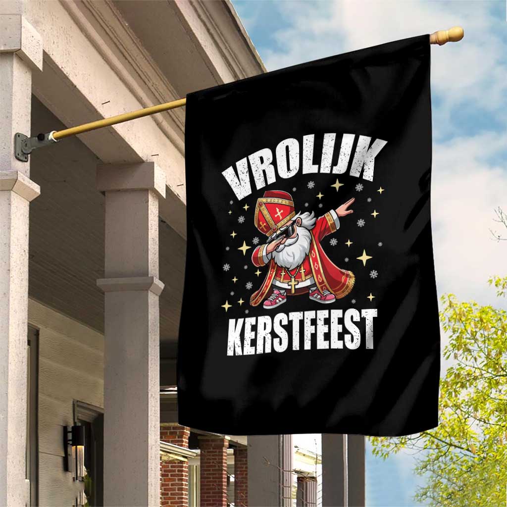Dutch Christmas Garden Flag Vrolijk Kerstfeest Dabiing Sinterklaas Santa TS11 Print Your Wear