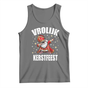 Dutch Christmas Tank Top Vrolijk Kerstfeest Dabiing Sinterklaas Santa TS11 Black Heather Print Your Wear