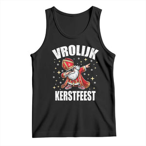 Dutch Christmas Tank Top Vrolijk Kerstfeest Dabiing Sinterklaas Santa TS11 Black Print Your Wear