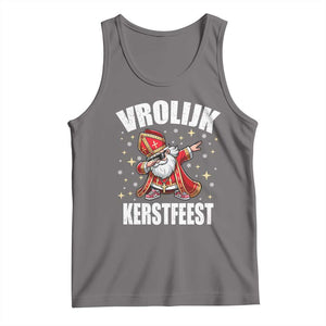 Dutch Christmas Tank Top Vrolijk Kerstfeest Dabiing Sinterklaas Santa TS11 Deep Heather Print Your Wear