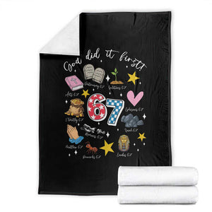 Funny 67 Christian Throw Blanket God Did It First Six Seven Meme Bible Verses TS11 Black Print Your Wear