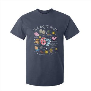 Funny 67 Christian T Shirt For Kid God Did It First Six Seven Meme Bible Verses TS11 Navy Print Your Wear