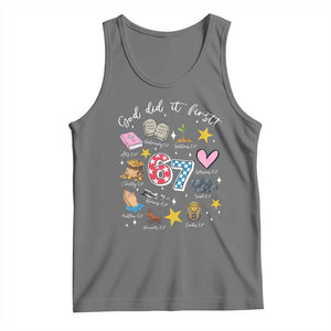 Funny 67 Christian Tank Top God Did It First Six Seven Meme Bible Verses TS11 Black Heather Print Your Wear