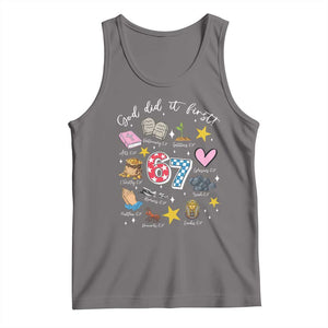Funny 67 Christian Tank Top God Did It First Six Seven Meme Bible Verses TS11 Deep Heather Print Your Wear