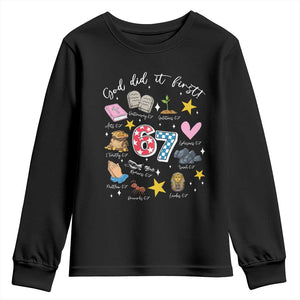 Funny 67 Christian Youth Sweatshirt God Did It First Six Seven Meme Bible Verses TS11 Black Print Your Wear
