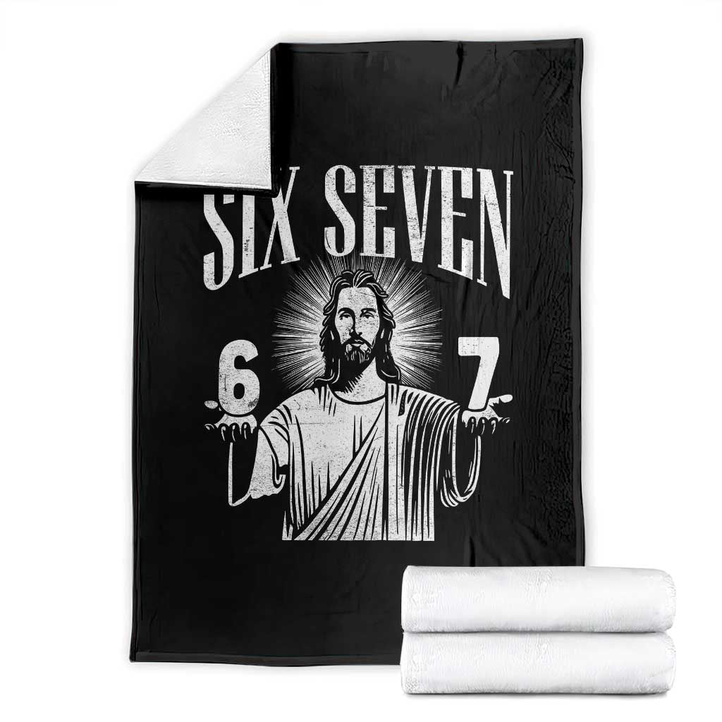 Funny Jesus 67 Throw Blanket God Six Seven Meme Religious Christian TS11 Black Print Your Wear