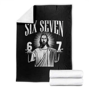 Funny Jesus 67 Throw Blanket God Six Seven Meme Religious Christian TS11 Black Print Your Wear
