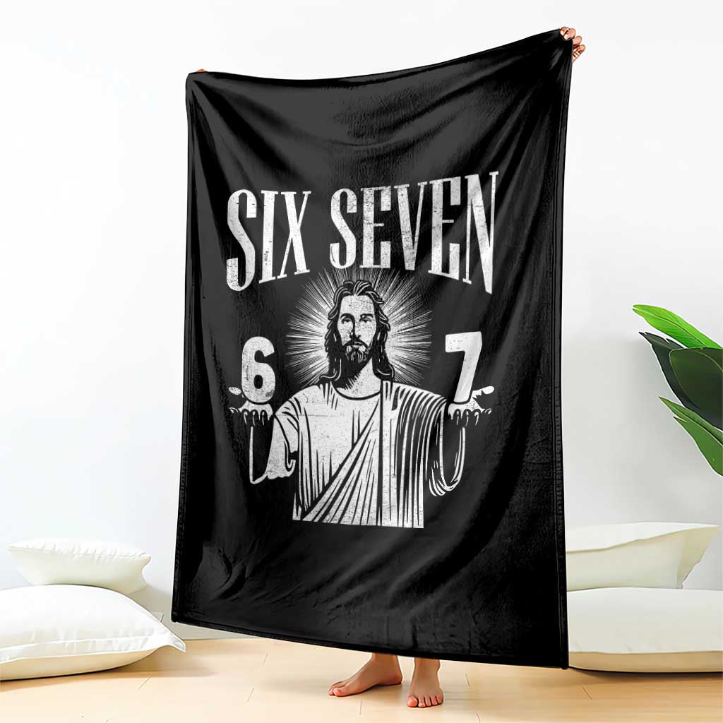 Funny Jesus 67 Throw Blanket God Six Seven Meme Religious Christian TS11 Print Your Wear