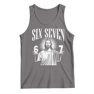 Funny Jesus 67 Tank Top God Six Seven Meme Religious Christian TS11 Deep Heather Print Your Wear