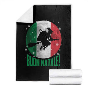 Buon Natale Italian Christmas Throw Blanket La Befana Italian Folklore Witch TS11 Black Print Your Wear