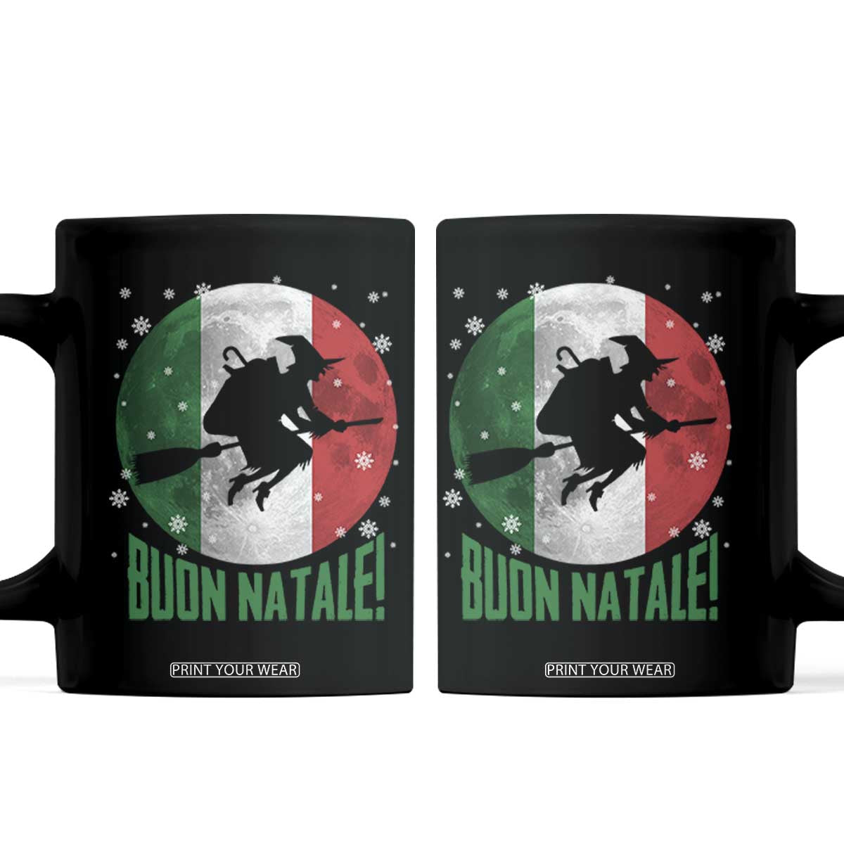 Buon Natale Italian Christmas Coffee Mug La Befana Italian Folklore Witch TS11 Black Print Your Wear