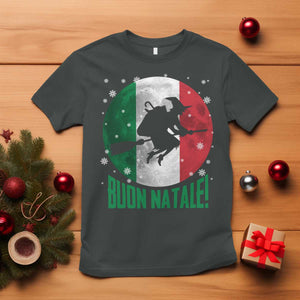 Buon Natale Italian Christmas T Shirt La Befana Italian Folklore Witch TS11 Dark Heather Print Your Wear