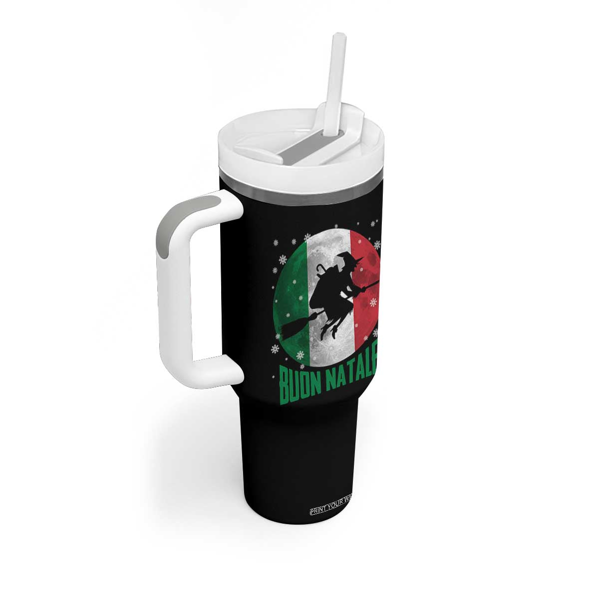 Buon Natale Italian Christmas Tumbler With Handle La Befana Italian Folklore Witch TS11 Print Your Wear