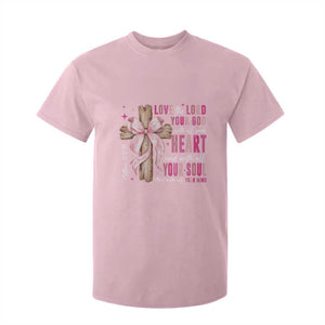 Christian Religious God T Shirt For Kid Love The Lord Your God With All Your Heart Bible Valentine's Day TS11 Light Pink Print Your Wear