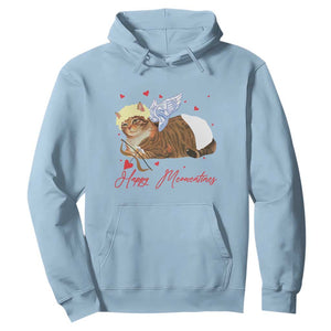 Funny Valentine's Day Cupid Cat Hoodie Happy Meowentines TS11 Light Blue Print Your Wear