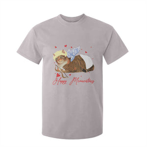 Funny Valentine's Day Cupid Cat T Shirt For Kid Happy Meowentines TS11 Ice Gray Print Your Wear