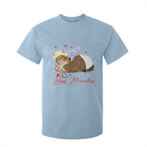 Funny Valentine's Day Cupid Cat T Shirt For Kid Happy Meowentines TS11 Light Blue Print Your Wear