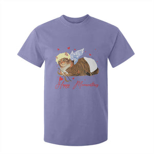 Funny Valentine's Day Cupid Cat T Shirt For Kid Happy Meowentines TS11 Violet Print Your Wear