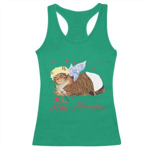 Funny Valentine's Day Cupid Cat Racerback Tank Top Happy Meowentines TS11 Irish Green Print Your Wear