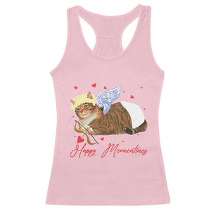 Funny Valentine's Day Cupid Cat Racerback Tank Top Happy Meowentines TS11 Light Pink Print Your Wear