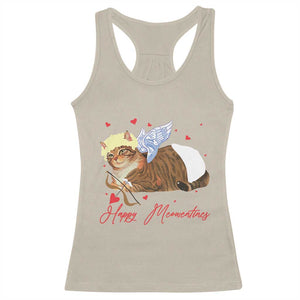 Funny Valentine's Day Cupid Cat Racerback Tank Top Happy Meowentines TS11 Sand Print Your Wear