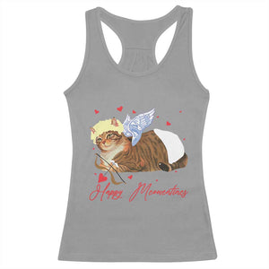 Funny Valentine's Day Cupid Cat Racerback Tank Top Happy Meowentines TS11 Sport Gray Print Your Wear