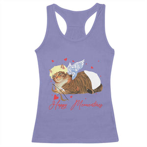 Funny Valentine's Day Cupid Cat Racerback Tank Top Happy Meowentines TS11 Violet Print Your Wear