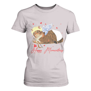 Funny Valentine's Day Cupid Cat T Shirt For Women Happy Meowentines TS11 Ice Gray Print Your Wear