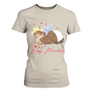 Funny Valentine's Day Cupid Cat T Shirt For Women Happy Meowentines TS11 Sand Print Your Wear