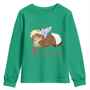 Funny Valentine's Day Cupid Cat Youth Sweatshirt Happy Meowentines TS11 Irish Green Print Your Wear