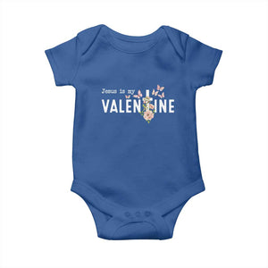 Christian Religious God Valentine's Day Baby Onesie Jesus Is My Valentine Rose Flowers TS11 Royal Blue Print Your Wear