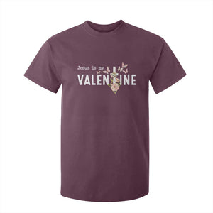 Christian Religious God Valentine's Day T Shirt For Kid Jesus Is My Valentine Rose Flowers TS11 Maroon Print Your Wear