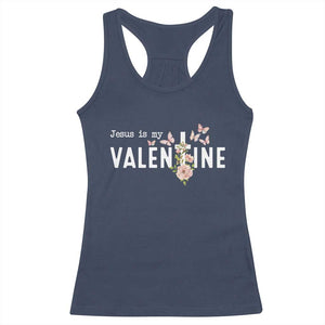 Christian Religious God Valentine's Day Racerback Tank Top Jesus Is My Valentine Rose Flowers TS11 Navy Print Your Wear