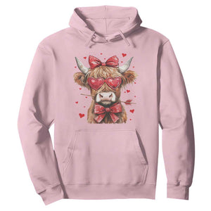 Funny Western Highland Cow Farm Valentine Hoodie TS11 Light Pink Print Your Wear