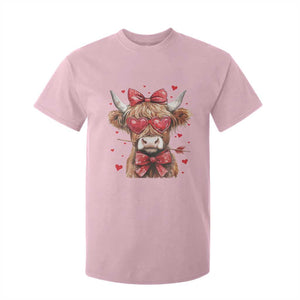 Funny Western Highland Cow Farm Valentine T Shirt For Kid TS11 Light Pink Print Your Wear