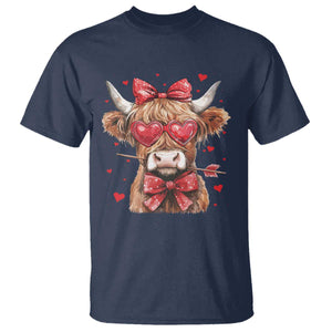 Funny Western Highland Cow Farm Valentine T Shirt TS11 Navy Print Your Wear