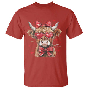 Funny Western Highland Cow Farm Valentine T Shirt TS11 Red Print Your Wear