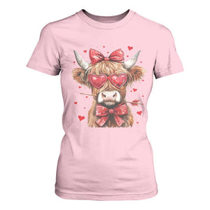 Funny Western Highland Cow Farm Valentine T Shirt For Women TS11 Light Pink Print Your Wear