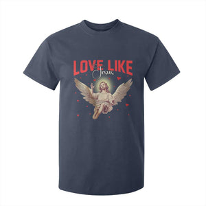 Funny Love Like Jesus Valentine's Day T Shirt For Kid Christian Religious Cupid God Bible Verses TS11 Navy Print Your Wear