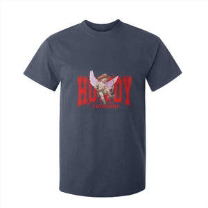 Funny Howdy Valentine T Shirt For Kid Valentine's Day Western Cowboy Cupid TS11 Navy Print Your Wear