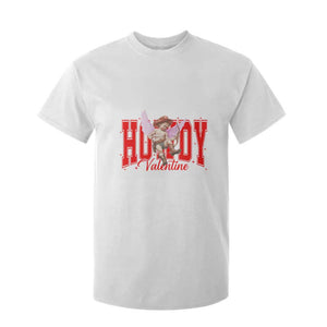 Funny Howdy Valentine T Shirt For Kid Valentine's Day Western Cowboy Cupid TS11 White Print Your Wear