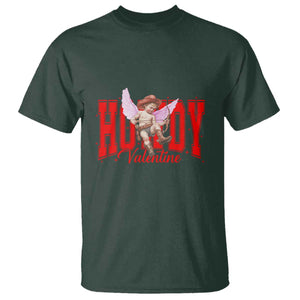 Funny Howdy Valentine T Shirt Valentine's Day Western Cowboy Cupid TS11 Dark Forest Green Print Your Wear