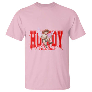 Funny Howdy Valentine T Shirt Valentine's Day Western Cowboy Cupid TS11 Light Pink Print Your Wear