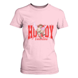 Funny Howdy Valentine T Shirt For Women Valentine's Day Western Cowboy Cupid TS11 Light Pink Print Your Wear