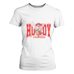 Funny Howdy Valentine T Shirt For Women Valentine's Day Western Cowboy Cupid TS11 White Print Your Wear