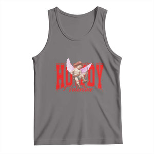 Funny Howdy Valentine Tank Top Valentine's Day Western Cowboy Cupid TS11 Deep Heather Print Your Wear