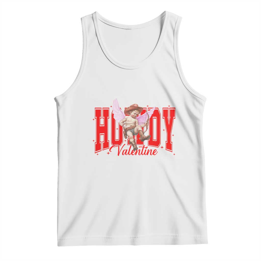 Funny Howdy Valentine Tank Top Valentine's Day Western Cowboy Cupid TS11 White Print Your Wear