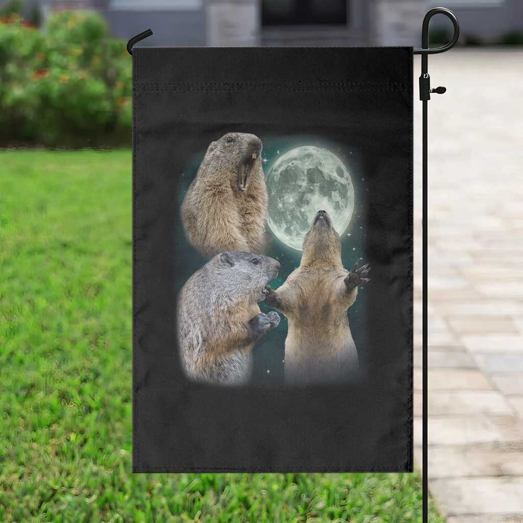 Funny Three Groundhog Moon Groundhog Day Meme Garden Flag TS11 Print Your Wear