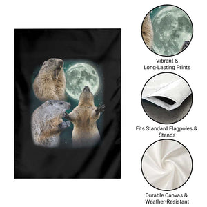 Funny Three Groundhog Moon Groundhog Day Meme Garden Flag TS11 Print Your Wear